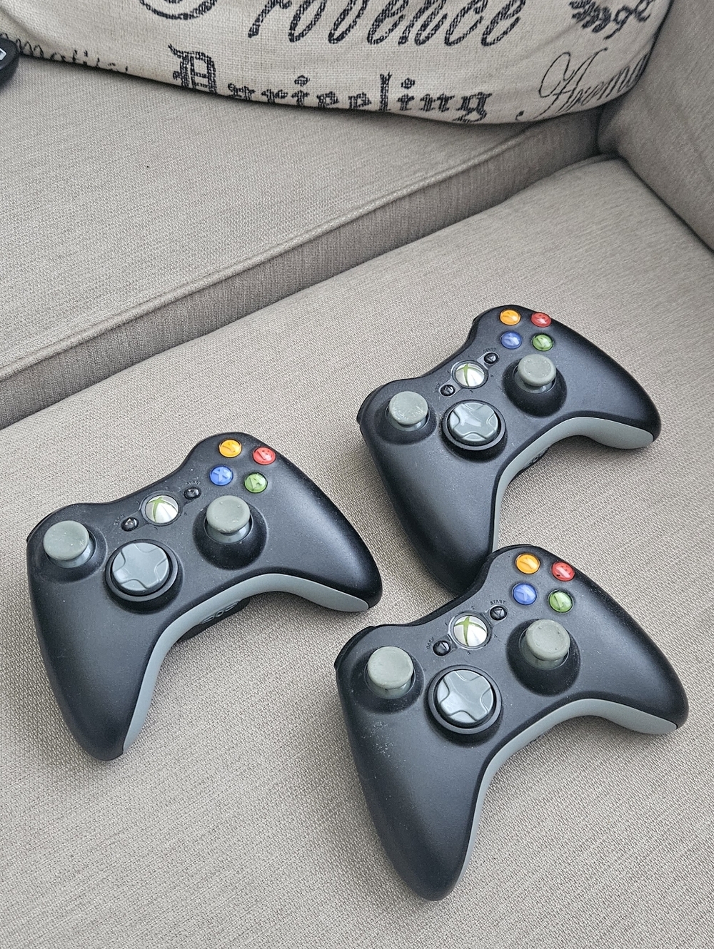 Xbox 360 Wireless Controller - Black (Lot of 3)